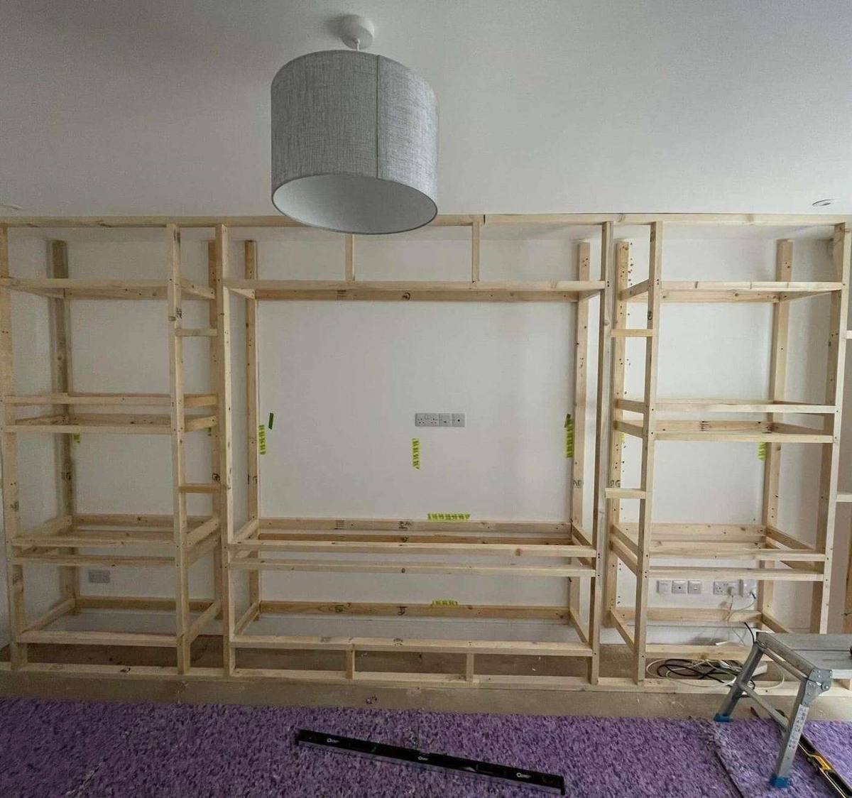 Timber framing for the media wall before plastering